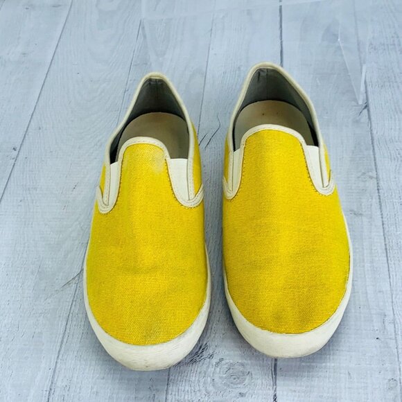 Sea Vees Womens BAJA SLIP ON FIESTA Yellow Canvas Slip On Casual Shoes Sz 7 M - Picture 3 of 10